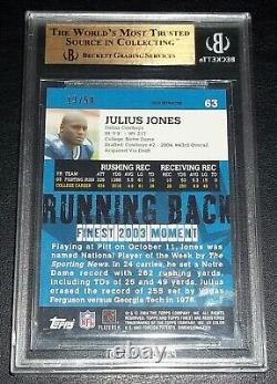 (#13/50) BGS 9.5 Gem Mint Rc Julius Jones Rookie 2004 Finest Gold Refractors #63