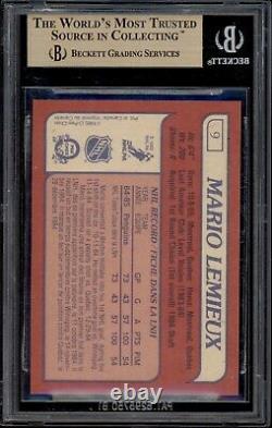 1985 86 OPC #9 MARIO LEMIEUX ROOKIE CARD BGS 9.5 GEM MINT With10