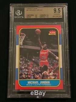 1986-1987 Fleer Michael Jordan #57 Rookie Card BGS 9.5 GEM MINT! Like PSA 10