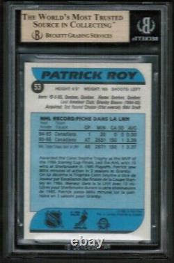 1986 87 OPC O-Pee-Chee #53 Patrick Roy Rookie Rc BGS 9.5 Gem Mint