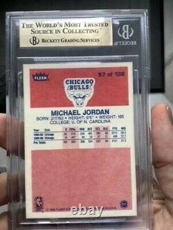 1986 Fleer #57 MICHAEL JORDAN RC #57 GEM MINT Chicago Bulls BGS 9.5