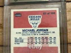 1986 Fleer #57 MICHAEL JORDAN RC #57 GEM MINT Chicago Bulls BGS 9.5