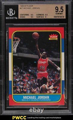 1986 Fleer Basketball Michael Jordan ROOKIE RC #57 BGS 9.5 GEM MINT