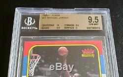 1986 Fleer Basketball Michael Jordan Rookie Card RC #57 BGS 9.5 GEM MINT with10