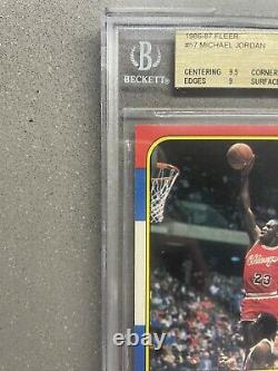 1986 Fleer Basketball Michael Jordan Rookie Card RC #57 BGS 9.5 Graded Gem Mint