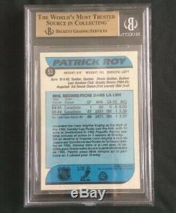 1986 O-Pee-Chee OPC PATRICK ROY ROOKIE RC 53 BGS 9.5 PACK PULLED GEM MINT