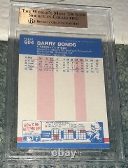 1987 Fleer #604 Barry Bonds Pittsburgh Pirates Rc Rookie Bgs 9.5 Gem Mint