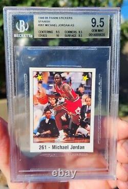 1988 Panini Stickers Spanish Michael Jordan #261 BGS 9.5 GEM MINT