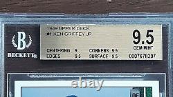 1989 Ken Griffey Jr. Upper Deck #1 Rookie-Graded BGS 9.5 Gem-Mint