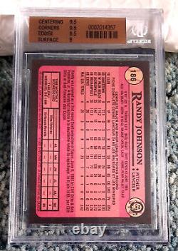 1989 O-pee-chee #186 Randy Johnson Rc Rookie Expos Hof Pop 15 Bgs 9.5 Gem Mint