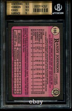1989 O-pee-chee #186 Randy Johnson Rc Rookie Expos Hof Pop 15 Bgs 9.5 Gem Mint