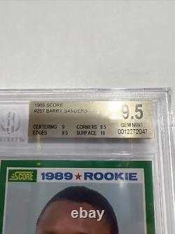 1989 Score Barry Sanders Rc Rookie Graded BGS 9.5 Gem Mint with 10 Sub grade