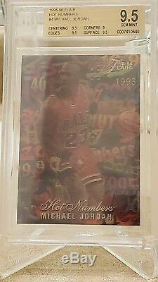 1995-96 Flair Hot Numbers #4 Michael Jordan Bgs Gem Mint 9.5 Rare 3d Insert