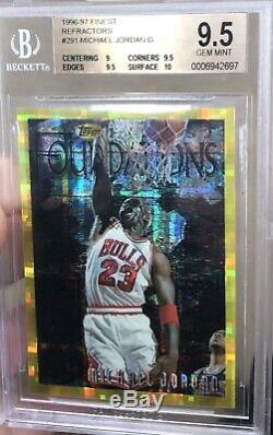 1996-97 Finest Refractors Gold Atomic Michael Jordan G #291 Bgs Gem Mint 9.5