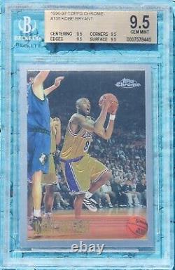 1996-97 Topps Chrome #138 Kobe Bryant Bgs 9.5 Gem Mint Rc Lakers Rookie Card