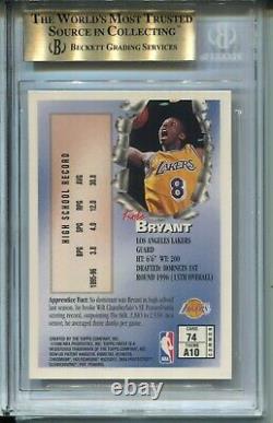 1996 Finest Basketball #74 Kobe Bryant Rookie Card RC Graded BGS Gem Mint 9.5