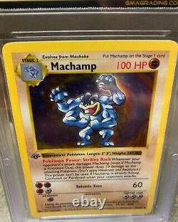 1st Edition Machamp #8/102 SHADOWLESS 1999 Pokemon GMA 10 Gem Mint! BGS/PSA