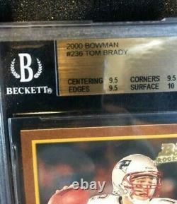 2000 Bowman TOM BRADY Rookie RC 236 BGS 9.5 = PSA 10 True Gem Mint+