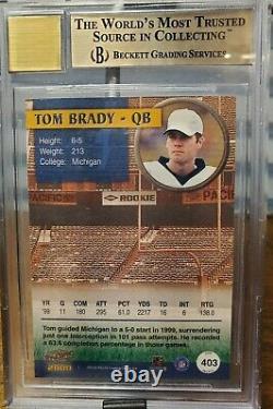 2000 Pacific Football Tom Brady ROOKIE RC AUTO #403 BGS 9.5 & 10 GEM MINT SP/200