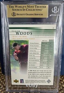 2001 Upper Deck Golf? #1 Tiger Woods RC Rookie Card BGS 9.5 Gem Mint Iconic
