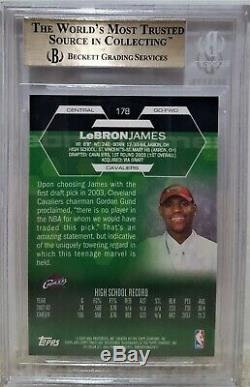 2002-03 Topps Finest Lebron James RC #178 BGS 9.5 GEM MINT LA Lakers Rookie