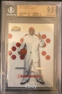 2002 Finest Basketball #178 Lebron James Rookie Card BGS 9.5 Gem Mint GOAT