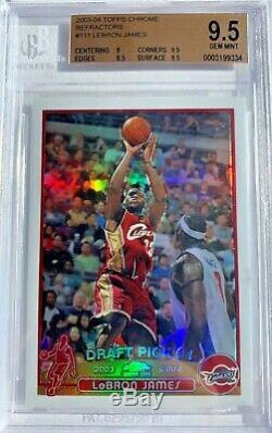 2003-04 Topps Chrome Refractor Lebron James BGS 9.5 Gem Mint Lakers ROOKIE RC