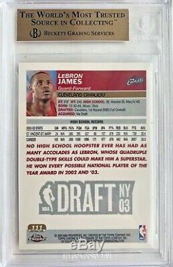 2003-04 Topps Chrome Refractor Lebron James BGS 9.5 Gem Mint Lakers ROOKIE RC