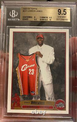 2003-04 Topps LeBron James Rookie #221 Cavs GEM MINT 9.5 BGS 10 Surface PSA