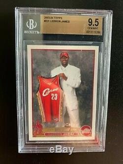 2003-04 Topps Lebron James Rookie Rc Card Cavs Graded Bgs 9.5 Gem Mint