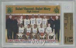 2003 Saint Vincent-St Mary #5 LeBron James Ruby Team Card BGS 9.5 Gem Mint
