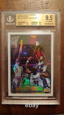 2003 Topps Chrome Refractor Carmelo Anthony Rookie Rc Gem Mint Bgs 9.5