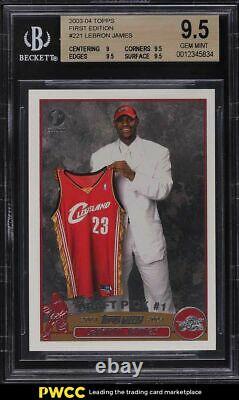2003 Topps First Edition Lebron James ROOKIE RC #221 BGS 9.5 GEM MINT