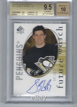 2005-06 SP Authentic Future Watch Sidney Crosby RC Auto BGS 9.5 GEM MINT