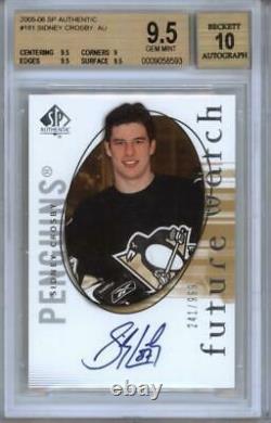 2005 SP Authentic #181 Sidney Crosby 241/999 RC Gem Mint BGS 9.5 10 Auto