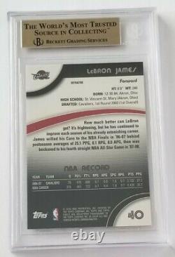 2007-08 FINEST LEBRON JAMES RED REFRACTOR BGS 9.5 GEM MINT with 10 CENTERING