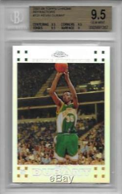 2007-08 Kevin Durant Topps Chrome Refractor RC- BGS 9.5 Gem Mint. #119/1499