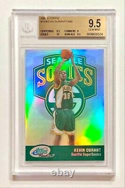 2007-08 eTopps KEVIN DURANT #1104/1499 Refractor Rookie RC BGS 9.5 Gem Mint