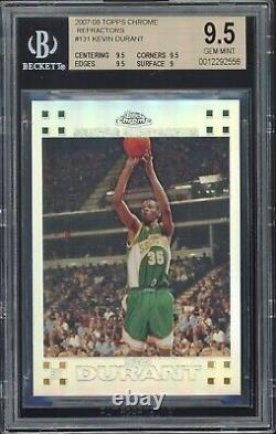 2007 Topps Chrome Kevin Durant Rookie Refractor #131 BGS 9.5 Gem Mint