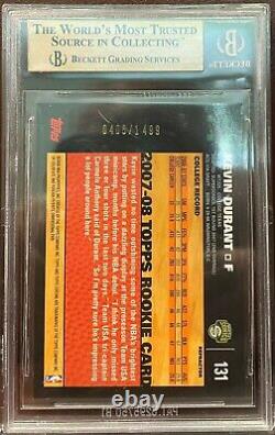 2007 Topps Chrome Refractor Kevin Durant ROOKIE RC /1499 #131 BGS 9.5 GEM MINT