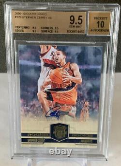 2009 STEPHEN CURRY ROOKIE AUTO COURT KINGS /649 BGS 9.5 X4 With10 AUTO GEM MINT