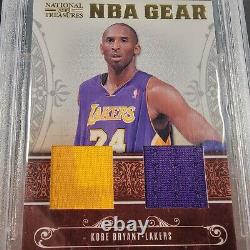 2010-11 National Treasures NBA Gear Dual Patch Kobe Bryant /99 BGS 9.5 GEM MINT