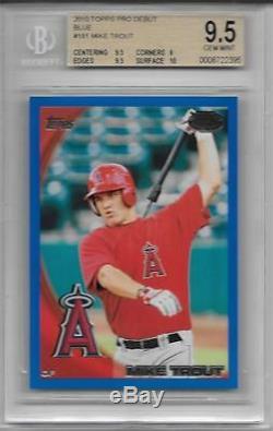 2010 Mike Trout Topps Pro Debut Blue RC- BGS 9.5 Gem Mint with10 sub. #184/259