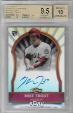2011 Mike Trout Topps Finest Auto Refractor RC- BGS 9.5 Gem Mint. #126/499