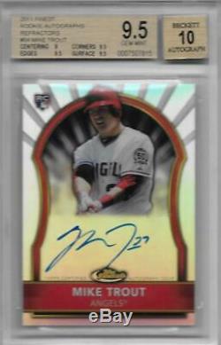 2011 Mike Trout Topps Finest Auto Refractor RC- BGS 9.5 Gem Mint. #201/499