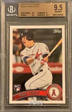 2011 Topps Update Mike Trout Rookie Baseball Card BGS 9.5 Gem Mint RC #US175