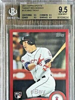 2011 Topps Update Mike Trout TARGET RED BORDER #175 RC SP BGS 9.5 True Gem Mint