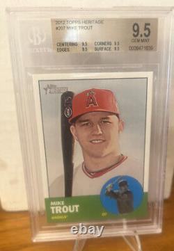2012 Topps Heritage Mike Trout #207 BGS 9.5 BETTER THAN PSA 10 GEM MINT