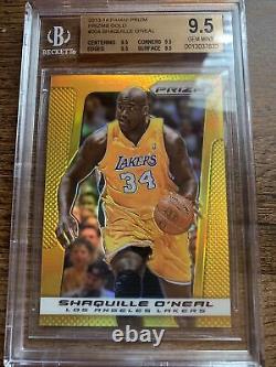 2013-14 Panini Prizm GOLD SHAQUILLE O'NEAL #204 03/10 Lakers BGS 9.5 GEM MINT
