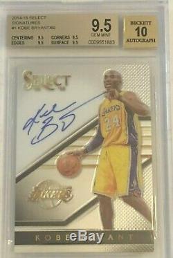 2014-15 Select Signatures Kobe Bryant #1 Autograph BGS 9.5 Gem Mint 10 Auto #/60